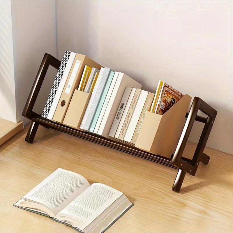 Desktop Bookshelf Home Living Room Small Decoration Bamboo Decorative Shelf Desk Multi-shelf Bookcase Storage Shelf