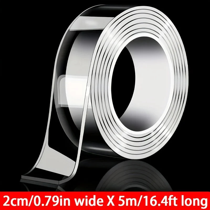 1mm*20mm*5mMultifunctional Double Sided Adhesive Tape Waterproof Reusable Wall Stickers Transparent Strong Sticky