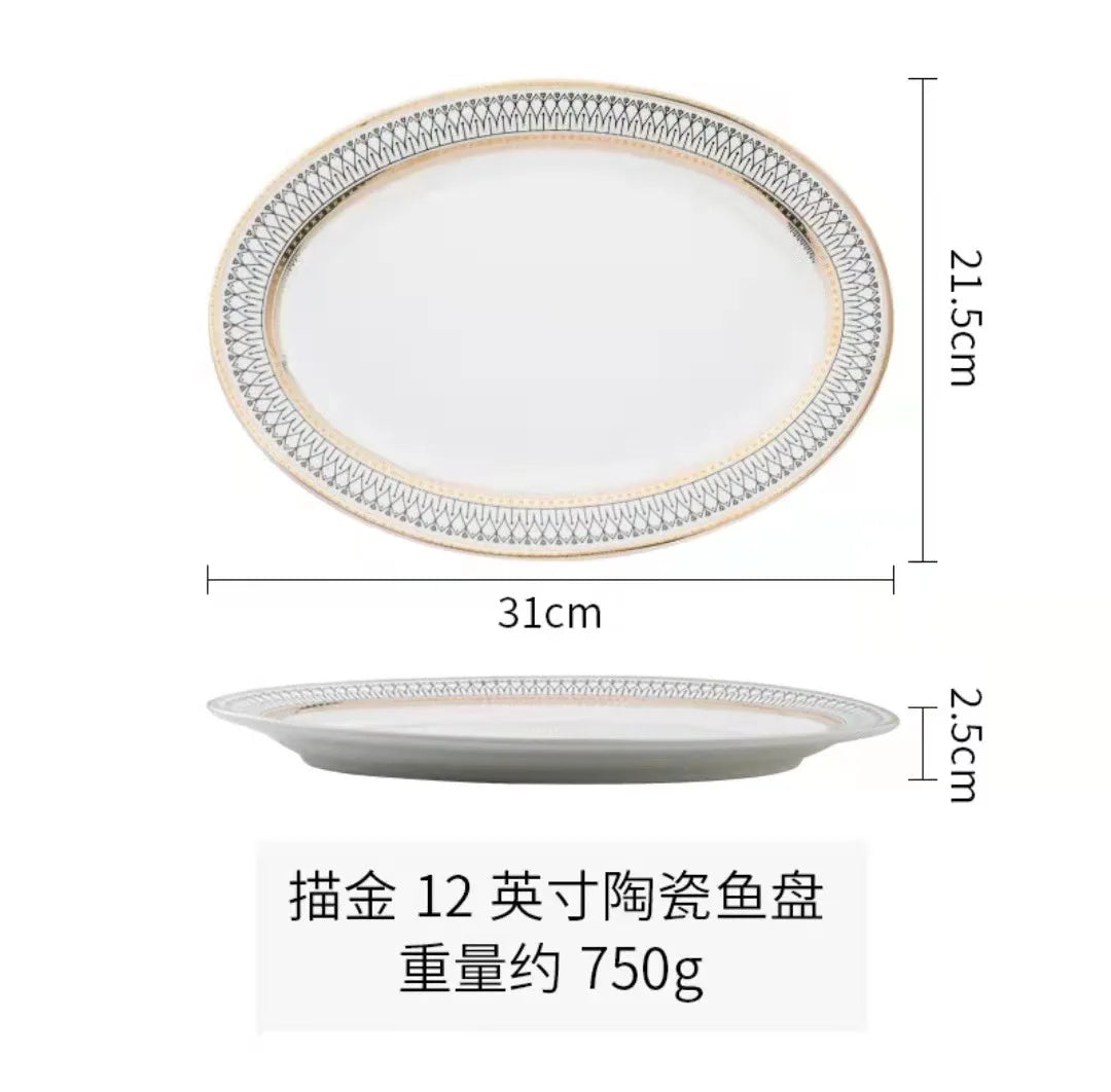 Nordic Dinnerware Set – Elegant Plates, Bowls & Cups for Wedding or Home Dining