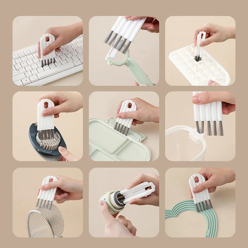 Keyboard Cup Lid Cleaning Brush Kit with Soft Brush and Multi-Function Tools Cleaner Keycap