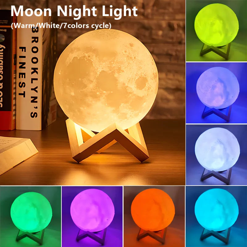 LED Moon & Galaxy Night Light – Perfect Birthday Gift for Kids & Bedroom Decor